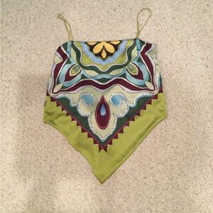 Satin handkerchief style top NWOT